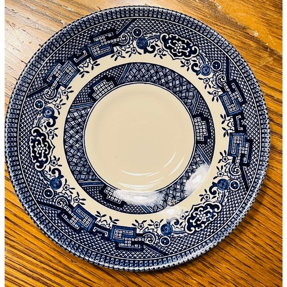 Vintage Blue Willow Ironstone Churchill Staffordshire of England Cup and Saucer - Picture 7 of 9